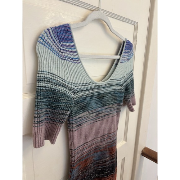 Anthropologie Eloise Space-Dyed Ribbed Knit Midi Dress Rainbow XS $150‎ - Picture 4 of 9